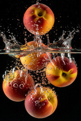 Ripe Peach Fruit with Splash and Droplets – UltraDetailed
