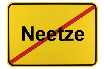 Obraz premium Illustration eines Ortsschildes der Gemeinde Neetze in Niedersachsen 