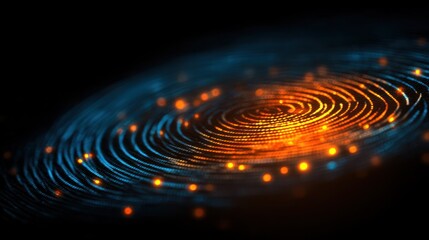 Obraz premium Abstract digital data flow illustration with glowing circular lines design