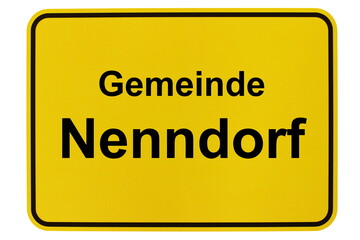 Illustration eines Ortsschildes der Gemeinde Nenndorf in Niedersachsen	