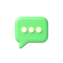 A green speech bubble with three white dots indicating someone is typing on a transparent background