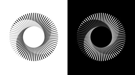 Radial Circle Pattern Abstract Geometric Line Design for logo icon web graphic. vector illustration.