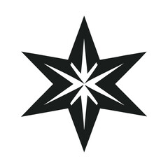 straight edged star mandala alternating red and b