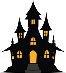 silhouette vector of a haunted house