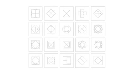 A Comprehensive Collection of Geometric Abstract Symbols and Emblematic Design Elements for Graphic Designers