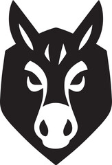 A contemporary, stylish black horse head logo featuring sharp and defined features, perfect for branding purposes