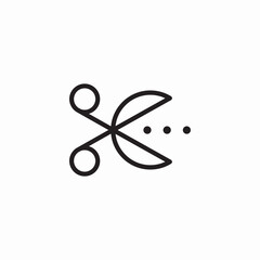 scissor line cutting icon sign vector