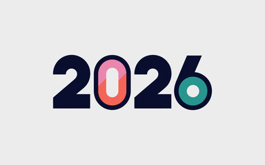 Vector art of creative 2026 year logo for banner or background