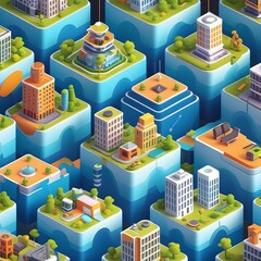vector isometric city