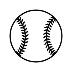 Simple black and white line art of a baseball