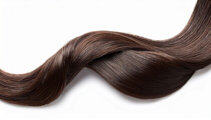 Fototapeta premium lock of dark hair isolated on white background