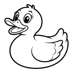 Cute cartoon duckling outline for coloring