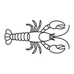 Simple outline drawing of a lobster