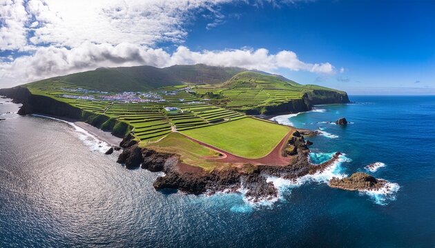 praia da vitoria na ilha terceira nos acores visita panoramica aerea