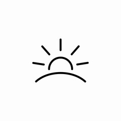 hill sunset icon sign vector