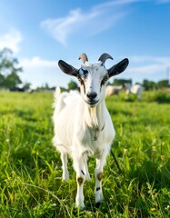 Goat in a grassy field