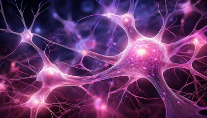 a network of neurons the intricate building blocks of the brain are highlighted in a delicate pink suggesting life activity and the complexity of thought the neural pathways are interwoven