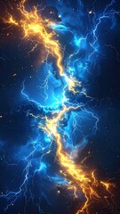 Powerful lightning streaks