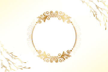 Golden luxury frame banner advertisement template