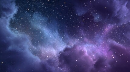 Fototapeta premium Stunning cosmic background with twinkling stars and ethereal clouds, perfect for adding a magical touch to your next project or design, inspiring dreams