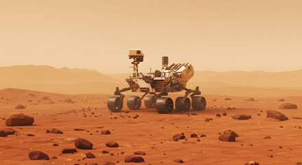 A rover explore the surface of mars
