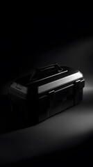 Dramatic black and white photo of a classic car model in the dark.