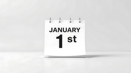 A calendar showing january first on a white background for new year celebration and planning time