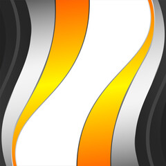 Vector background with orange and yellow and silver curve line on white and black space for text and message modern artwork design vector Eps10.