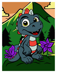 Cute happy Dino smaling 