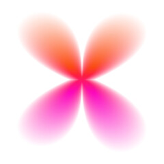 Gradient flower shape. Y2K colorful floral icon with soft glow and blurred edges isolated on white background. Trendy blurry figure for design, sticker, poster, social media. Vector illustration.