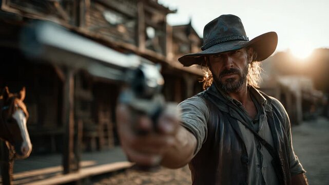 A brave gunman faces an intense Wild West showdown filled with drama