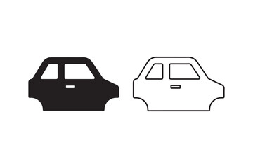 Simple car body silhouette on white background