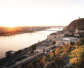 Sunrise Over Budapest and the Danube from Gellert Hill