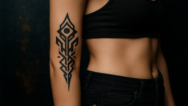 Geometric Tattoo Art on Arm