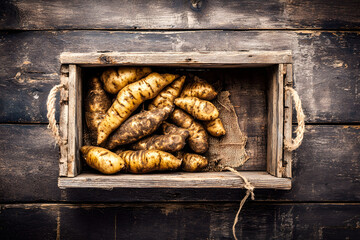 Rustic Display of Fingerling Potatoes