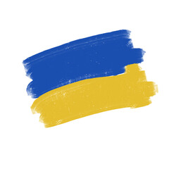 Obraz premium blue paint brush, National state blue-yellow flag of Ukraine, patriotic symbolism, symbol, symbol of invincibility, Ukraine 