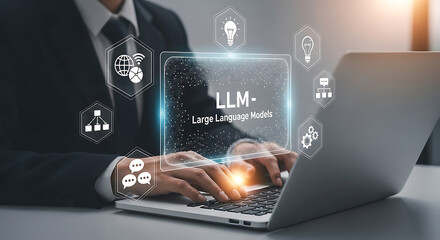 Exploring Large Language Models, Business Insights, Modern Office, Digital Innovation, Professional Environment