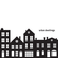 Black and White Silhouette House Icons