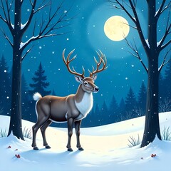 A Christmas Santa Claus reindeer background cartoon sign illustration