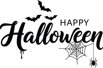 Celebrate happy halloween with spooky bats and spiderwebs for a festive holiday season