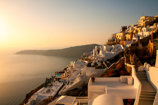 Panoramic view of Oia, Santorini, Greece