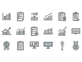 Fototapeta premium Set of goal icons isolated on white background