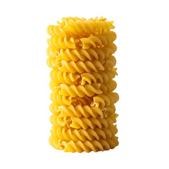 Perfectly piled fusilli pasta spirals ready for delicious culinary creations and Italian meals