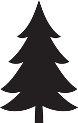 Obraz premium Classic Christmas Tree silhouette vector Illustration