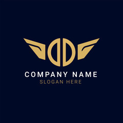 Elegant Winged Logo with Initial Letters and Corporate Branding