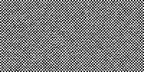 Warped black and white checkered pattern. Distorted chessboard grid creating an optical illusion effect. Wavy background for retro, psychedelic, visual designs. Abstract vector illustration.