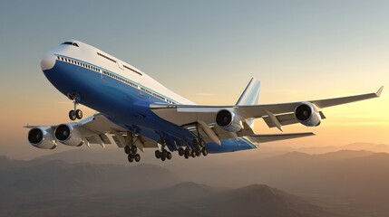 Airplane in the sky. Airbus in flight