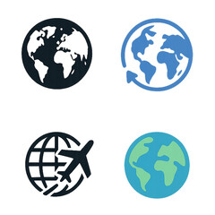Globel Icon, simple globes and maps for web and app design