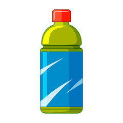 Vector drink bottle with blue label and red cap