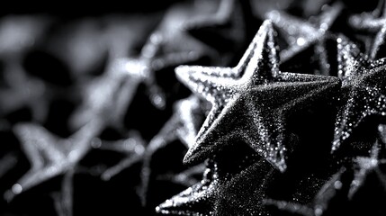Stars in shimmering and create a decoration for festive occasions and celebrations